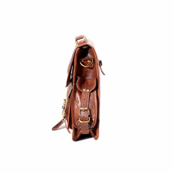 Wellington Leather Multi Pocket Briefcase Messenger Bag – Quvom.com