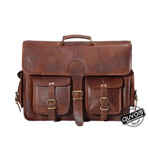 Wellington Leather Multi Pocket Briefcase Messenger Bag – Quvom.com