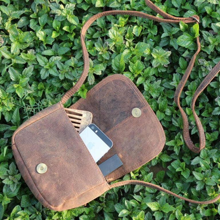 Rustic Leather Women Cross Body Sling Purse