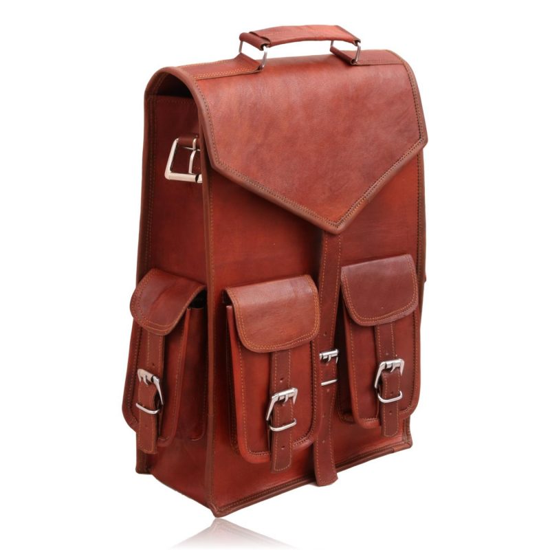 Classic Vintage Leather 2 in 1 Backpack Messenger Bag
