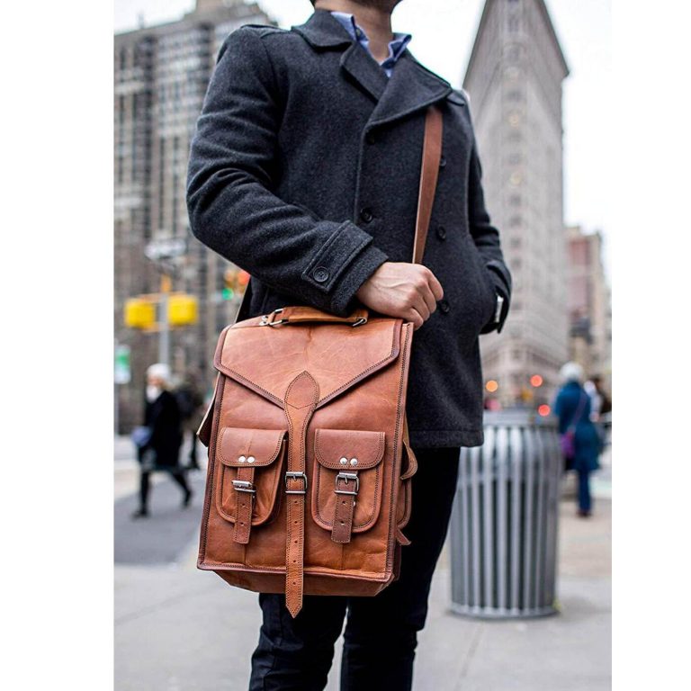 Classic Vintage Leather 2 in 1 Backpack Messenger Bag – Quvom.com