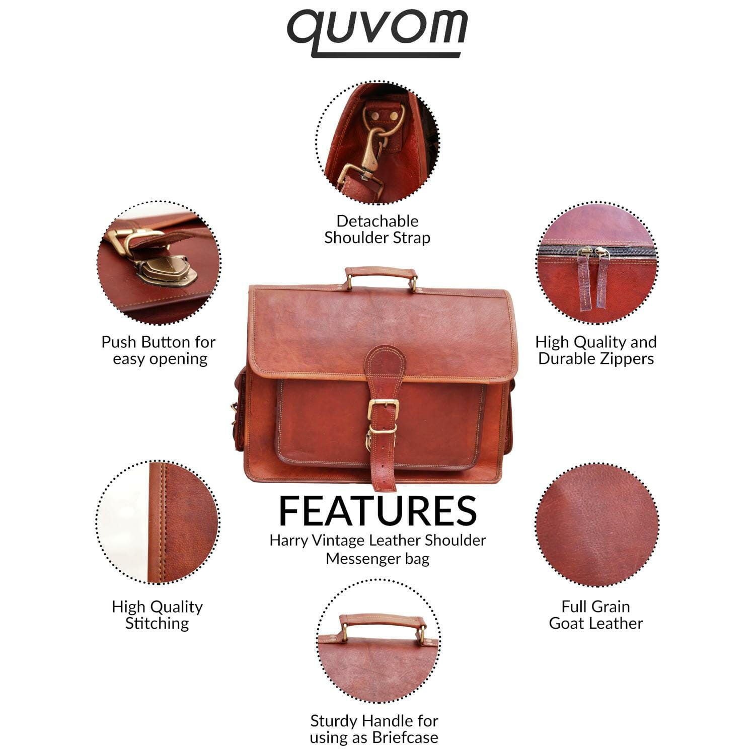 Harry Vintage Leather Shoulder Messenger bag